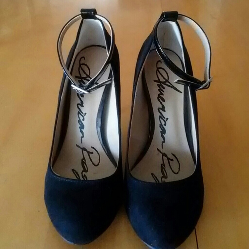 Suede Black Heels